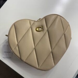 Coach Quilted Heart Crossbody in Cream